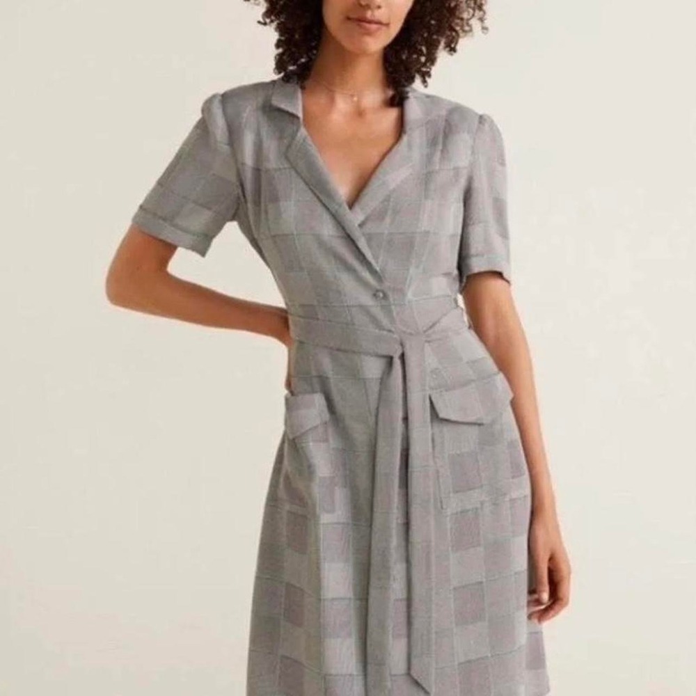 Mango Plaid Work Dress